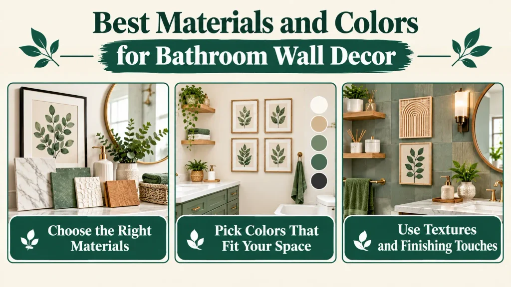 Best Materials and Colors for Bathroom Wall Decor