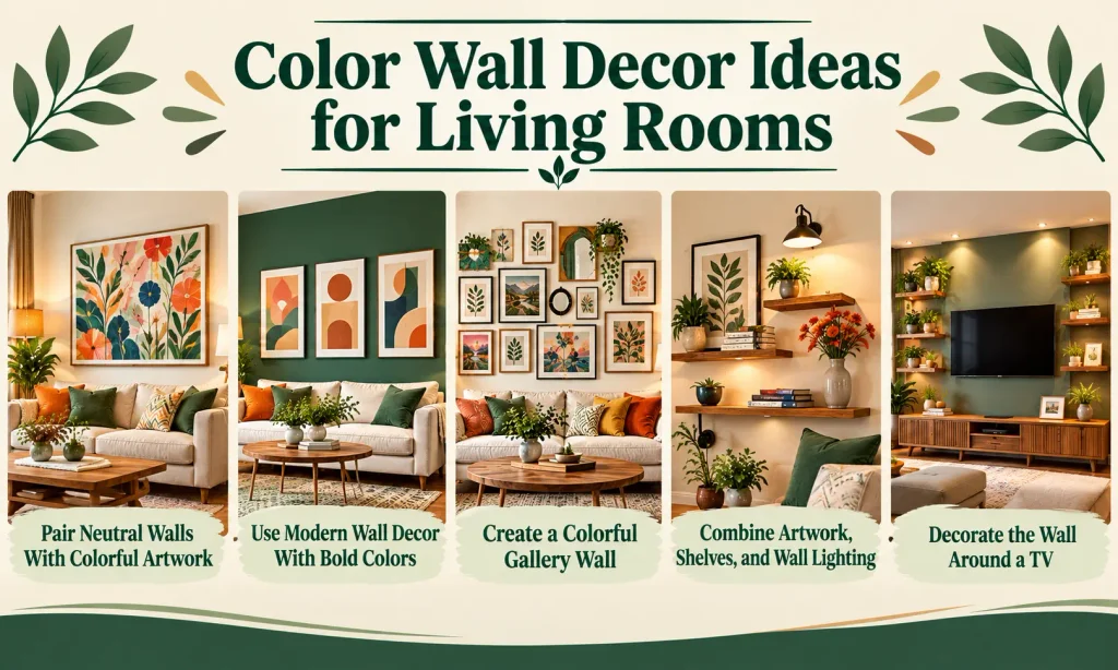 Color Wall Decor Ideas for Living Rooms