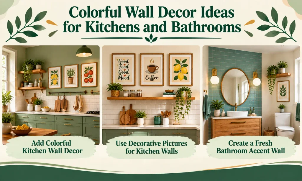 Colorful Wall Decor Ideas for Kitchens and Bathrooms