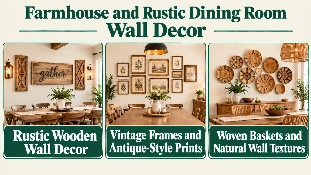 Farmhouse and Rustic Dining Room Wall Decor