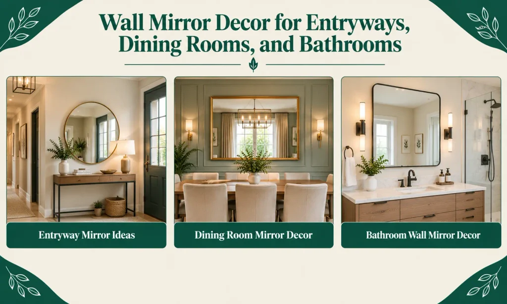 Wall Mirror Decor for Entryways, Dining Rooms, and Bathrooms